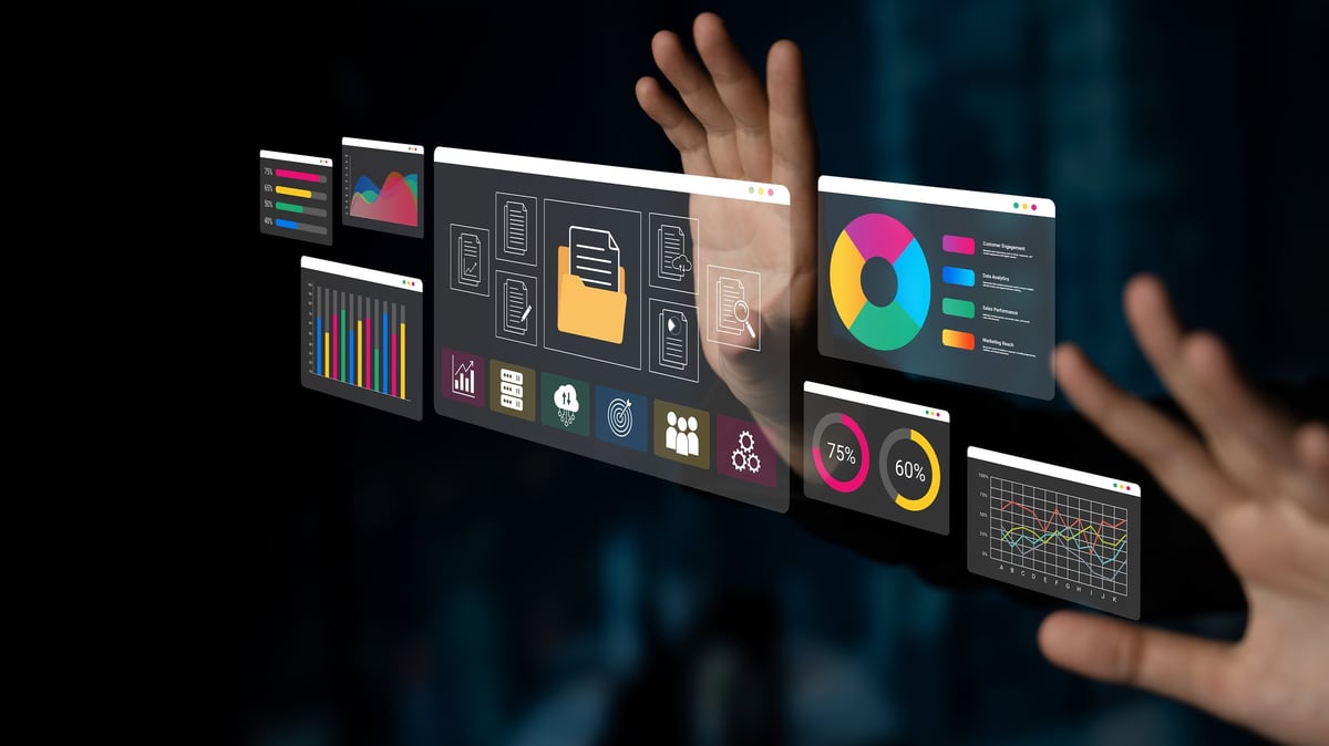 A modern data analysis interface showcasing interactive charts and visuals for informed decision making
